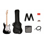 Squier Sonic Stratocaster Pack, Maple FB, Noir