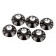 Fender Pure Vintage Black/Silver Skirted Amplifier Knobs, 6