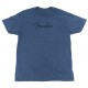 Fender Logo T-Shirt Premium Bleu Petit