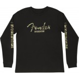Fender T-Shirt Maches Longues Logo Camo, Noir, XL