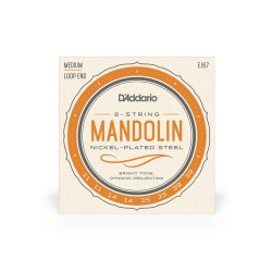 D'Addario Mandoline Nickel Med 11 - 39, Loop End