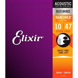 Elixir 80/20 Bronze Anti-Rust Nanoweb X-LITE 10-47