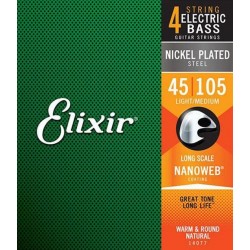 Elixir Bass Nanoweb 4ST Long Scale Med 45-105