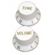 Profile Bouton Type Strat Blanc 3Pk