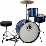 RB Percussion 3 Pcs Jr Drum Set Mettalic Blue