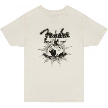 Fender World Tour T-Shirt Blanc Vintage