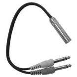 Link Audio Câble Y 1/4 Mono Femelle à 2 x 1/4 Mono Mâle