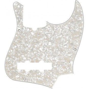 Fender Pickguard Jazz Bass, White Pearloid, 10-Hole, 4-Ply