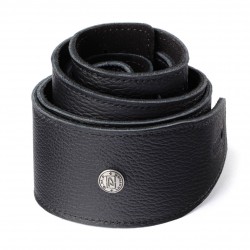 Jim Dunlop Courroie 2.5'' en Cuir Noir Italien