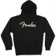 Fender Hoddie Noir, Logo Blanc, Petit