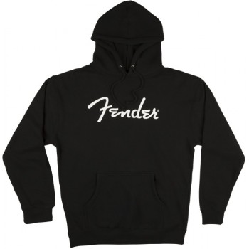 Fender Hoddie Noir, Logo Blanc, Petit
