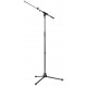 K&M 210/8BK Support à Micro Noir avec Perche Extensible