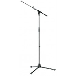 K&M 210/8BK Support à Micro Noir avec Perche Extensible