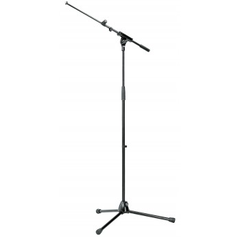 K&M 210/8BK Support à Micro Noir avec Perche Extensible